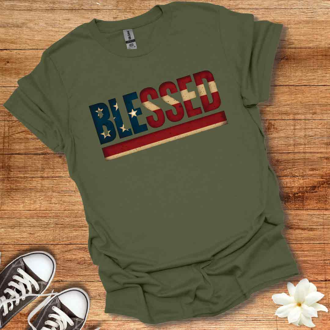 Blessed Vintage Patriotic T-Shirt