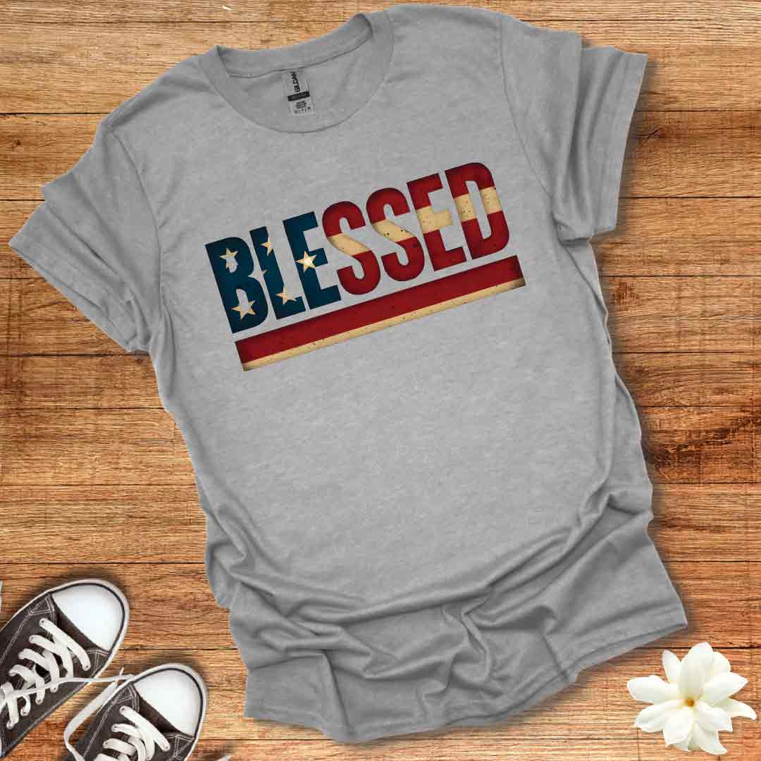 Blessed Vintage Patriotic T-Shirt