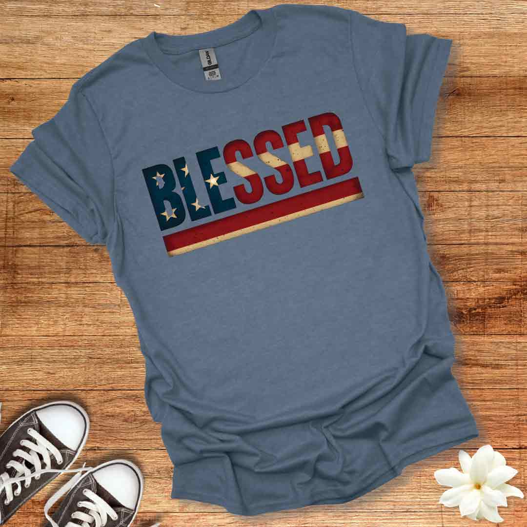 Blessed Vintage Patriotic T-Shirt