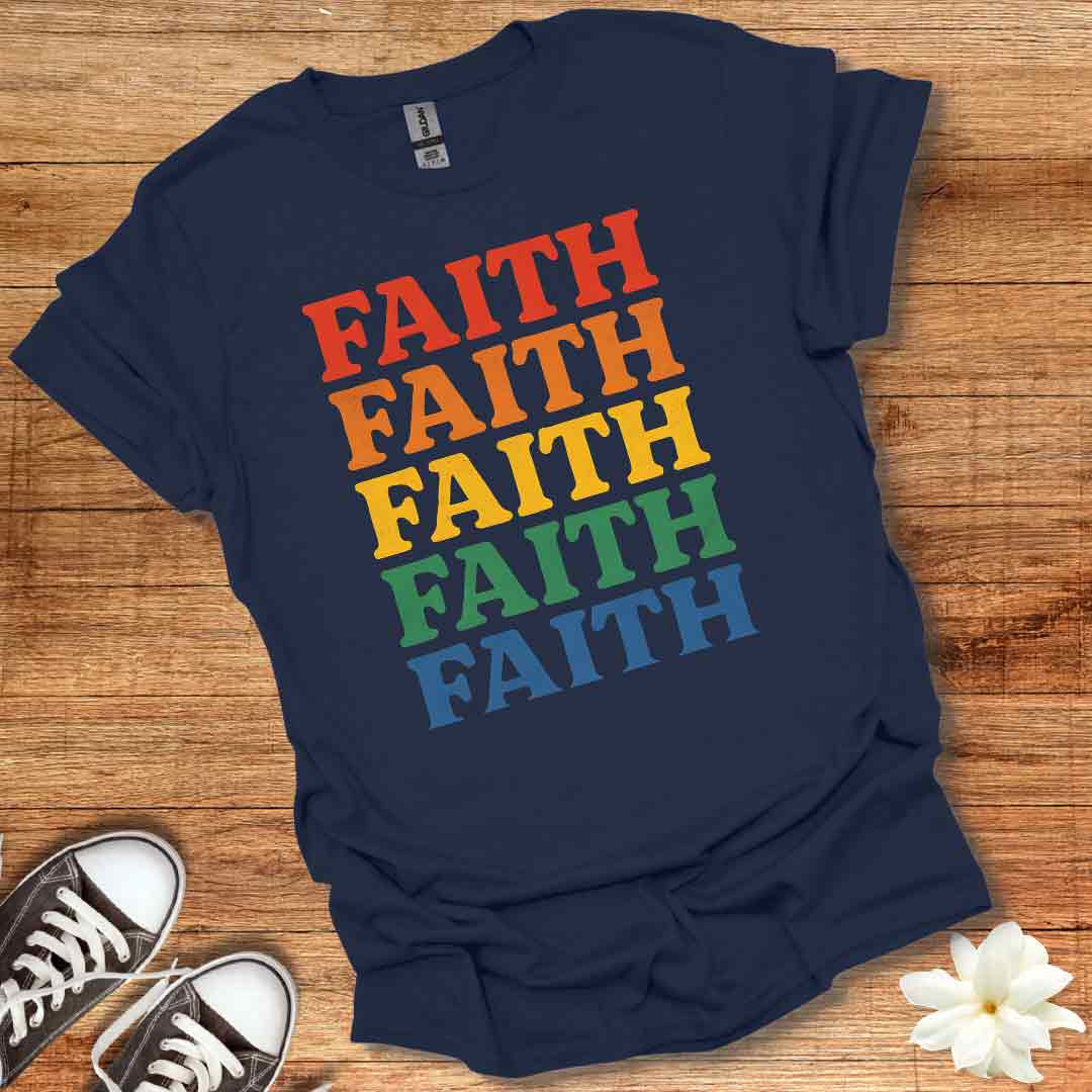 Retro Rainbow Faith T-Shirt