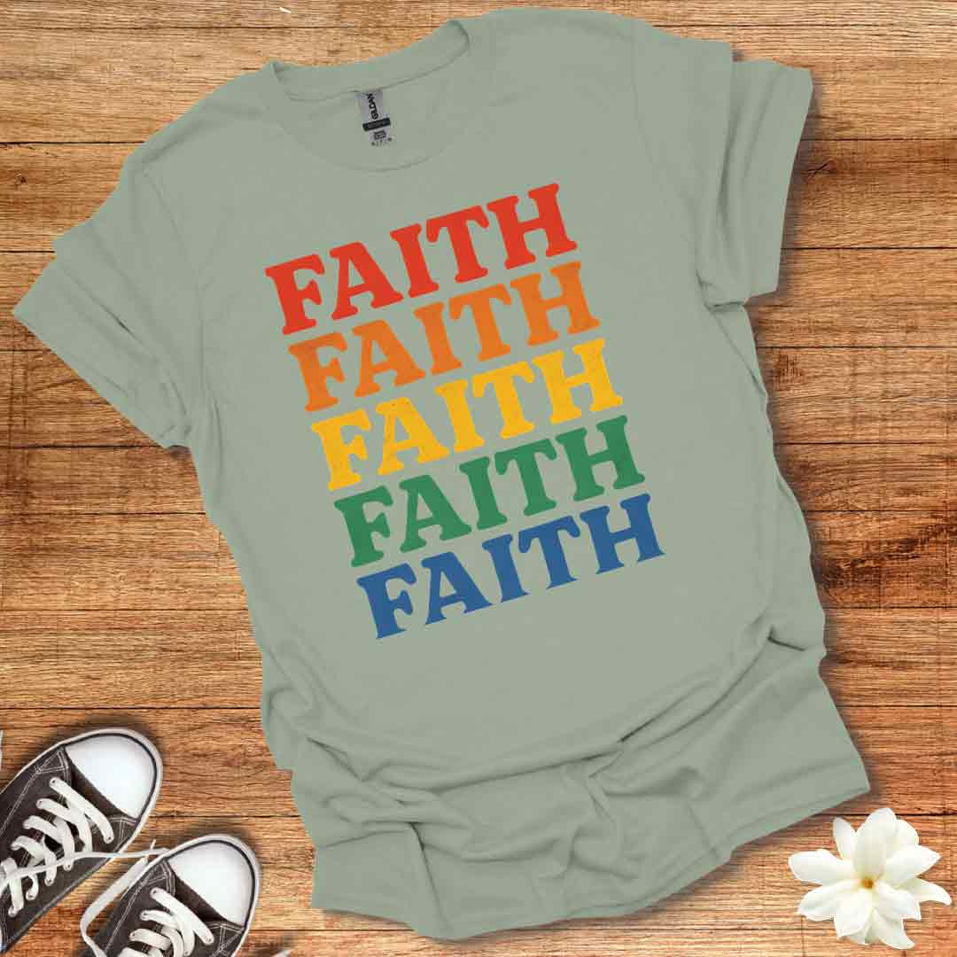Retro Rainbow Faith T-Shirt
