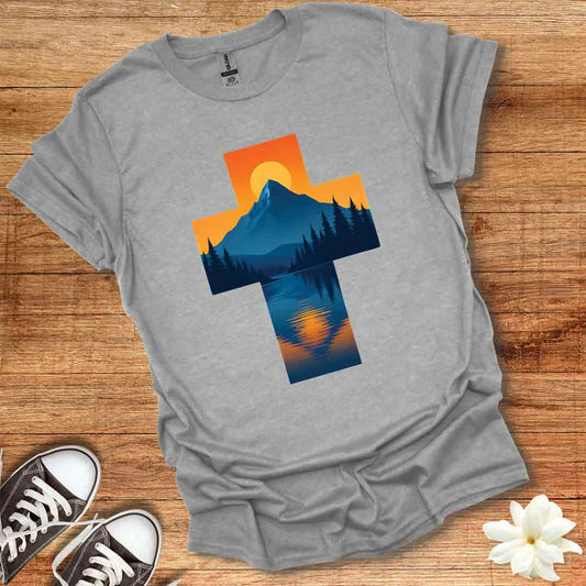 Sunset Mountain Cross T-Shirt