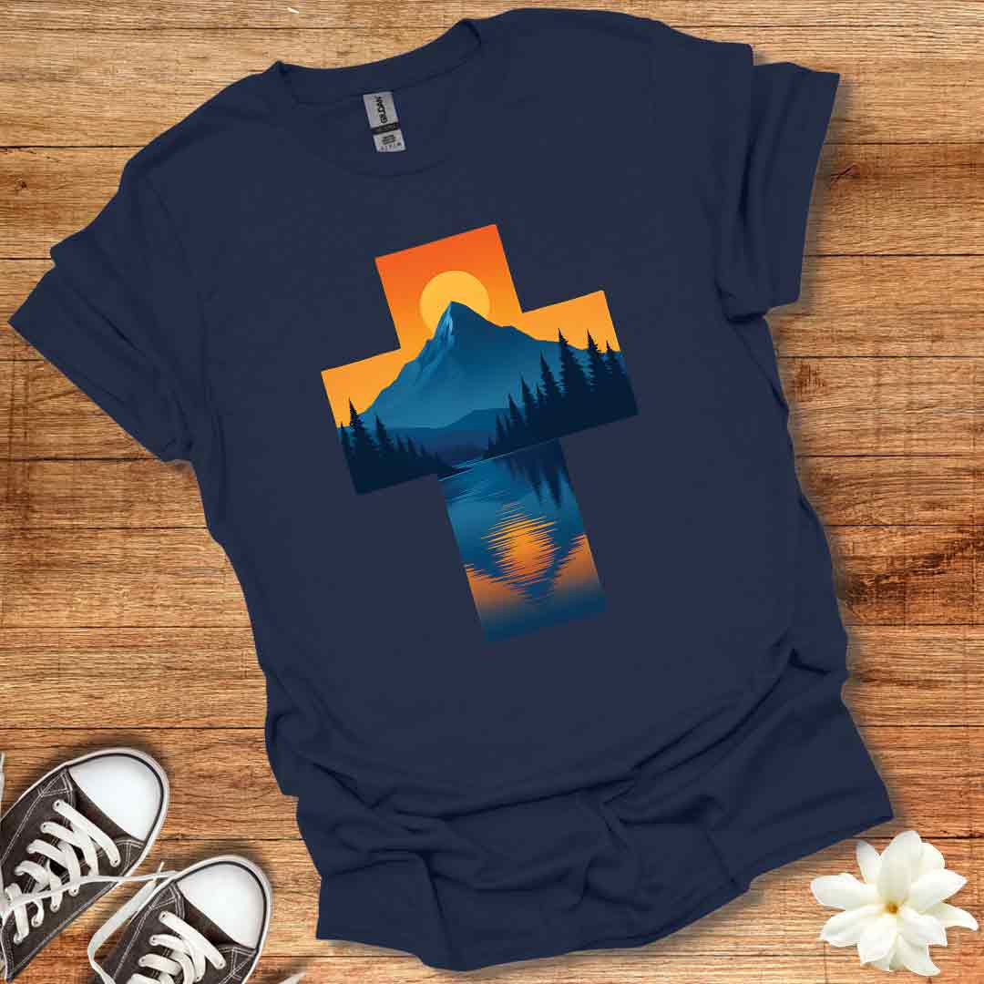 Sunset Mountain Cross T-Shirt