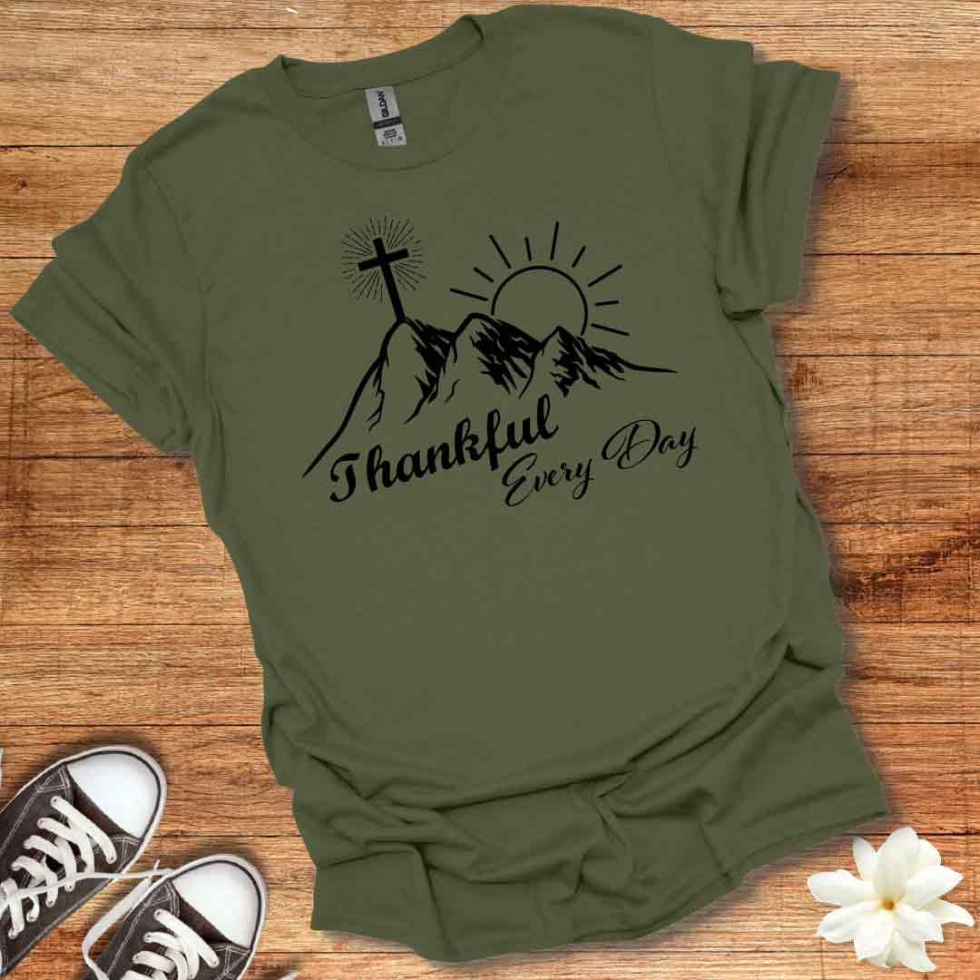 Thankful Every Day Script T-Shirt