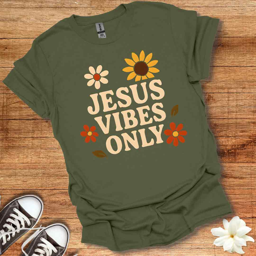 Retro Flower Jesus Vibes T-Shirt