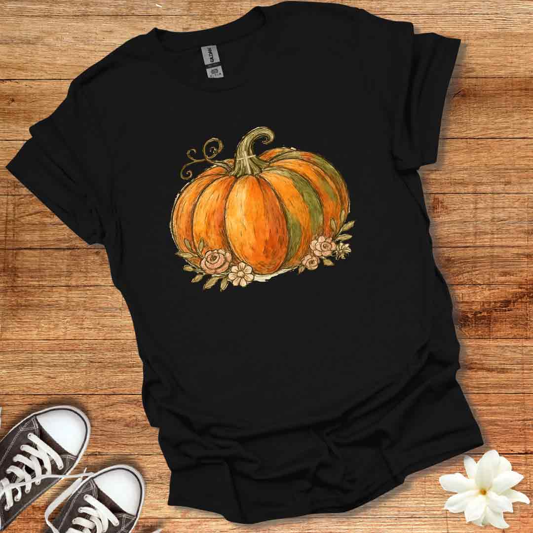 Shabby Chic Autumn Pumpkin T-Shirt