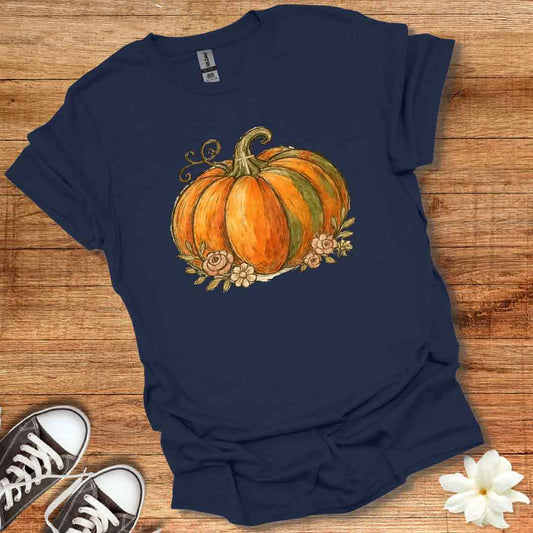 Shabby Chic Autumn Pumpkin T-Shirt