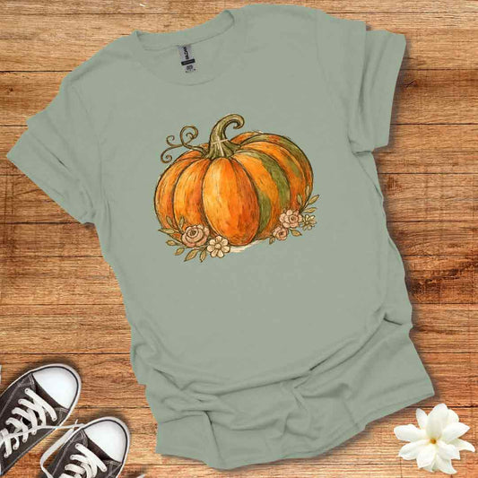 Shabby Chic Autumn Pumpkin T-Shirt