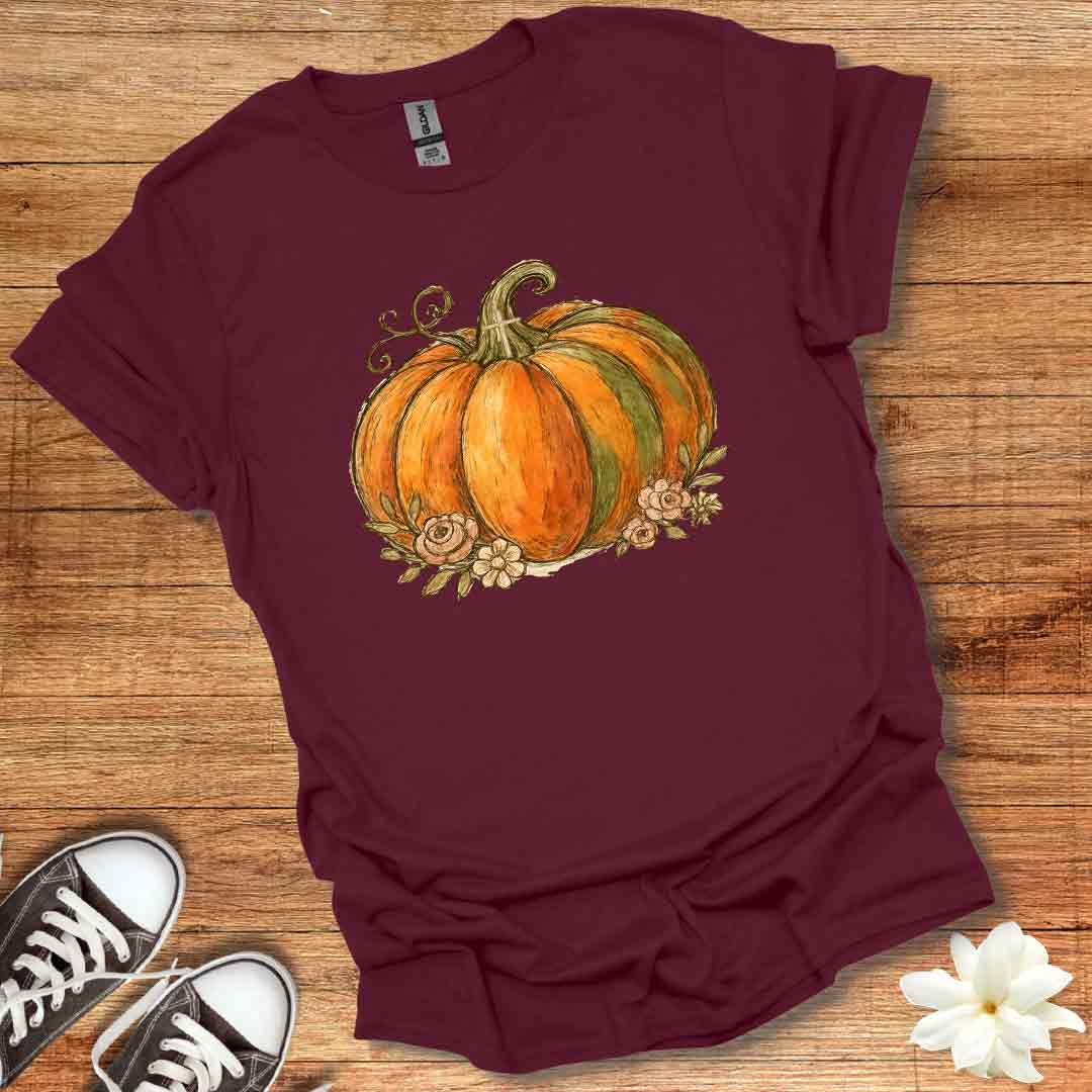 Shabby Chic Autumn Pumpkin T-Shirt