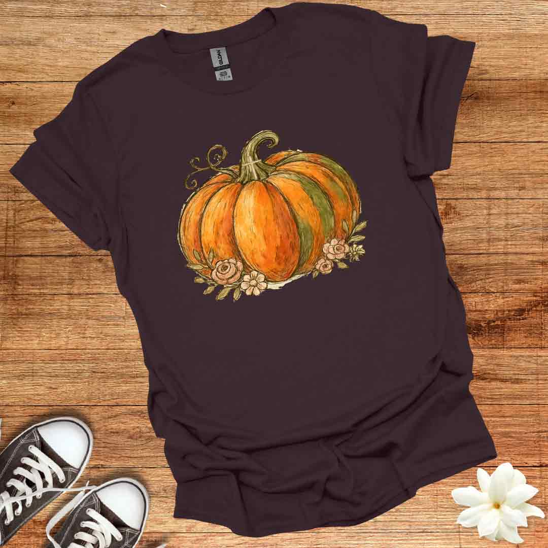 Shabby Chic Autumn Pumpkin T-Shirt