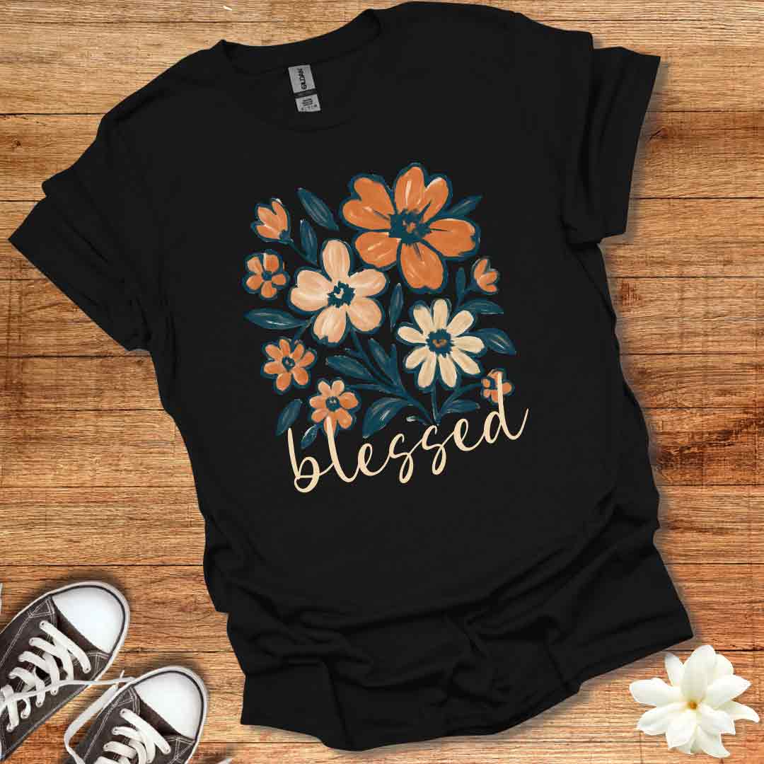 Fall Floral Blessed T-Shirt