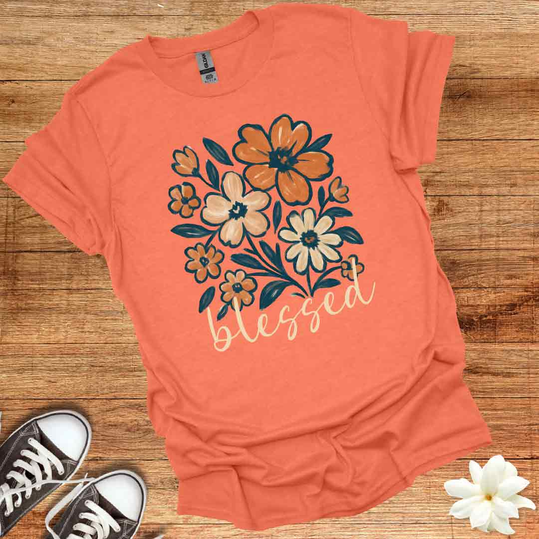 Fall Floral Blessed T-Shirt