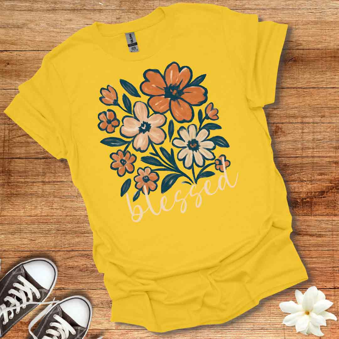 Fall Floral Blessed T-Shirt